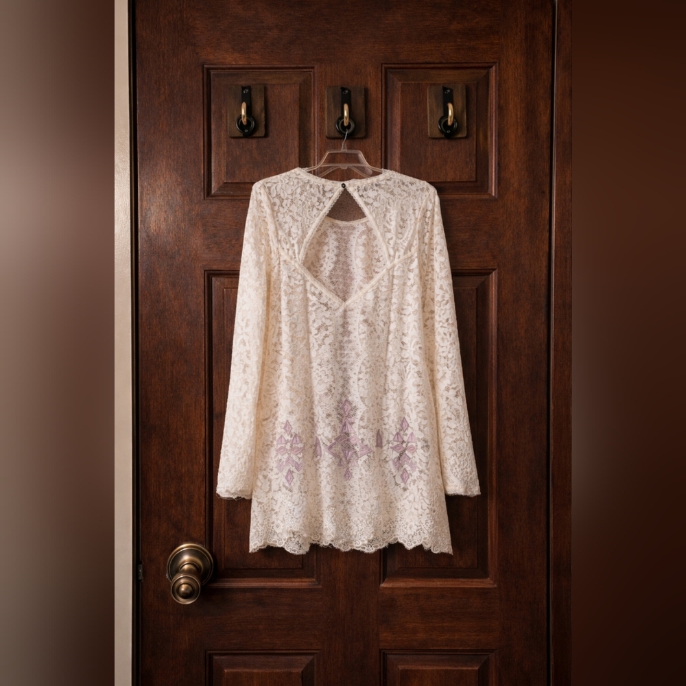 Free People Boho Festival Lace Tunic - Ivory - Small - Like New - Picture 3 of 11